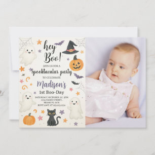 Spooky Cute 1st Birthday Invitation   Hey Boo Hall