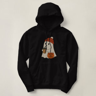 Spooky Cute Adorable Ghost Red Beanie Halloween Hoodie
