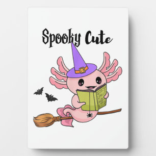 Spooky Cute Axolotl Halloween Plaque