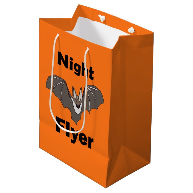 Spooky Cute Bat Night Flyer Medium Gift Bag (Front Angled)