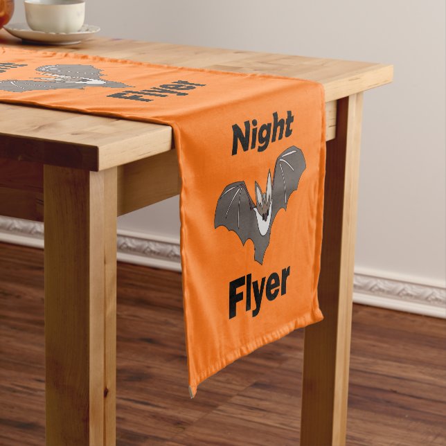Spooky Cute Bat Night Flyer  Short Table Runner (In Situ)