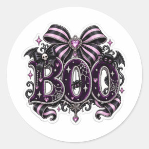 Spooky Cute "BOO" Halloween Classic Round Sticker