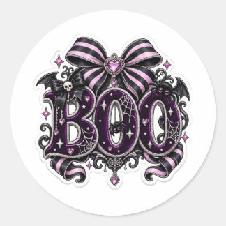 Spooky Cute "BOO" Halloween Classic Round Sticker