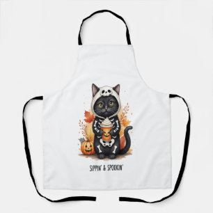 Spooky Cute Cat Halloween Apron
