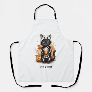 Spooky Cute Cat Halloween Apron