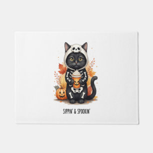 Spooky Cute Cat Halloween Doormat