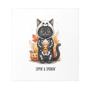 Spooky Cute Cat Halloween Notepad