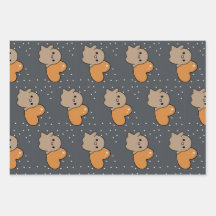 Spooky Cute Charcoal Grid Ghost Heart Pattern