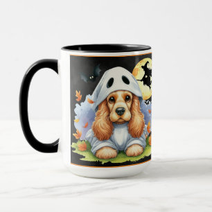 Spooky Cute Cocker Spaniel Ghost Dog Halloween Mug