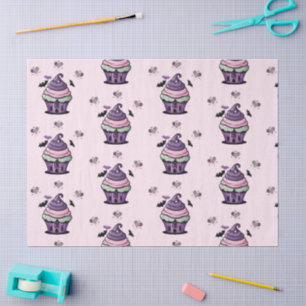 Spooky cute Cupcake & Lollipops bats pattern Tissue Paper