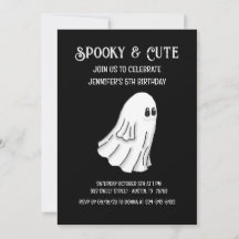 Spooky & Cute Ghost Birthday Invitation