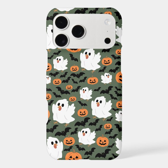 Spooky Cute Ghost Chickens with Pumpkins and Bats  (Back)