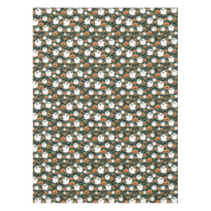 Spooky Cute Ghost Chickens with Pumpkins and Bats  Tablecloth