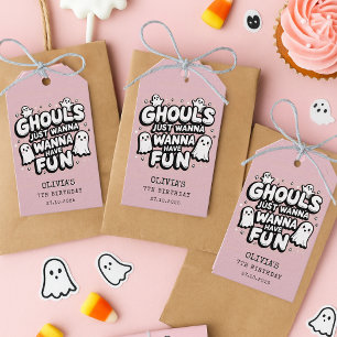 Spooky Cute Ghost Halloween Birthday Thank You Gift Tags
