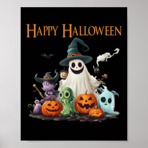 Spooky Cute Ghost Halloween Costume Happy Hallowee Poster