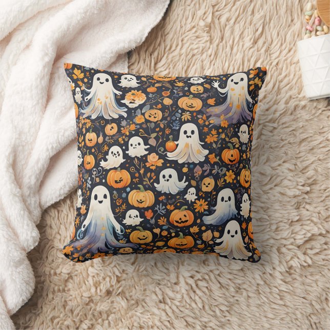 Spooky Cute Ghost Halloween  Cushion (Blanket)