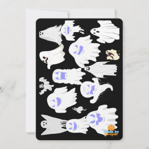 Spooky Cute Ghost Illustration Pattern – Halloween Invitation