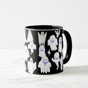 Spooky Cute Ghost Illustration Pattern – Halloween Mug