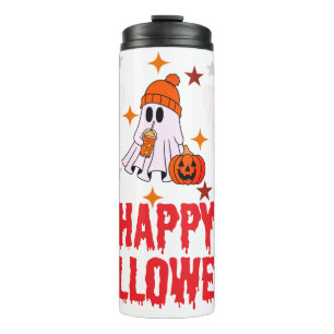 Spooky Cute Ghost, Witch, Bat & Bloody Handprint Thermal Tumbler