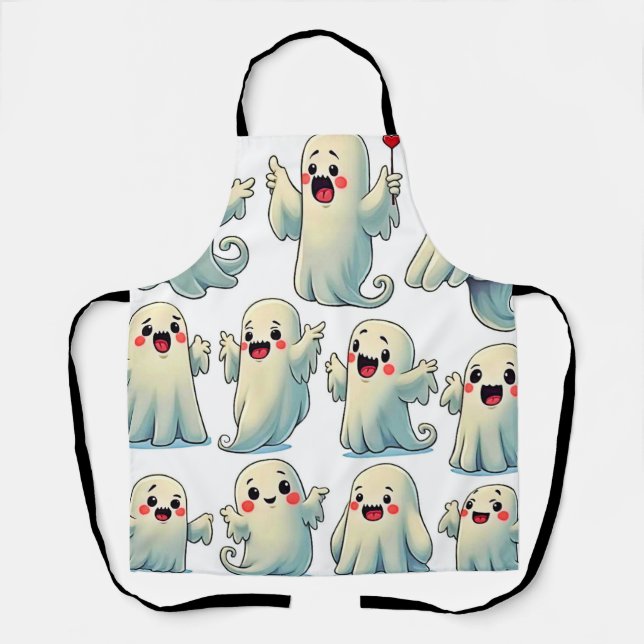 Spooky Cute Ghosts: Hauntingly Fun! Apron (Front)