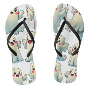 Spooky Cute Ghosts: Hauntingly Fun! Thongs