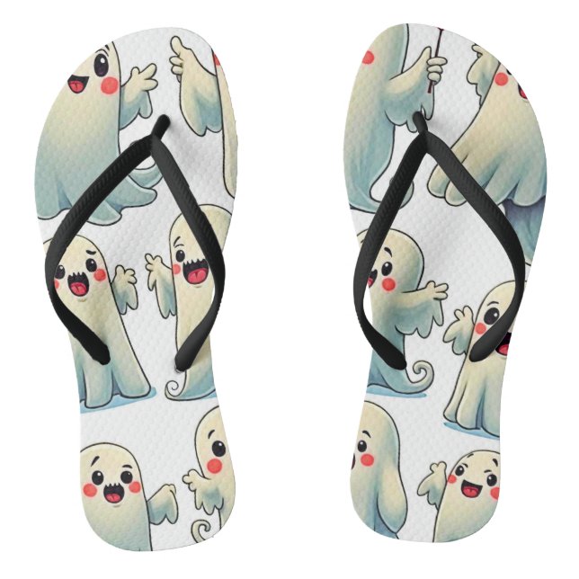 Spooky Cute Ghosts: Hauntingly Fun! Thongs (Footbed)