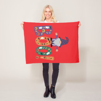 Spooky Cute Gnome with Ghosts and Pumpkins Fleece Blanket