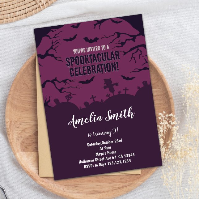 Spooky Cute Halloween Birthday Party Invitation (Halloween Birthday Birthday Invitations)