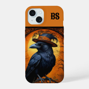 Spooky cute Halloween crow in Disguise iPhone 15 Case