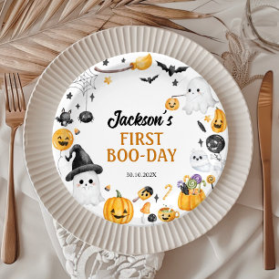Spooky Cute Halloween Ghost Birthday Party Paper Plate