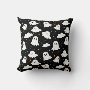 Spooky Cute Halloween Ghost Cloudy Star Sky Cushion