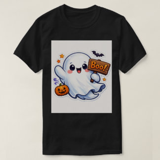 Spooky-Cute Halloween Ghost Sticker T-Shirt