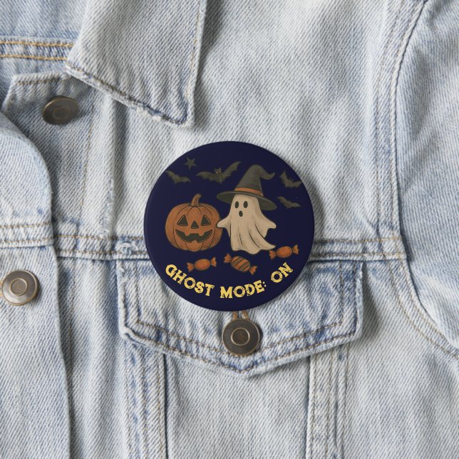 Spooky Cute Halloween – Ghosts, Bats & Candy 7.5 Cm Round Badge (In Situ)