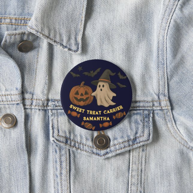 Spooky Cute Halloween – Ghosts, Bats & Candy 7.5 Cm Round Badge (In Situ)