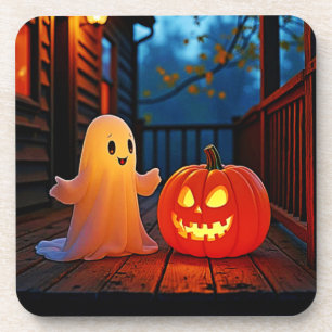 Spooky Cute Halloween Glow Design Coaster
