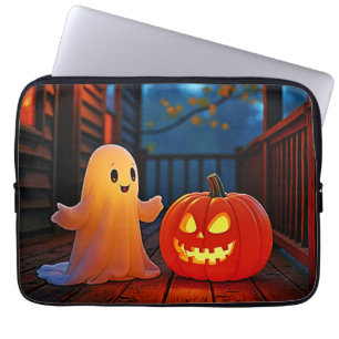 Spooky Cute Halloween Glow Design Laptop Sleeve