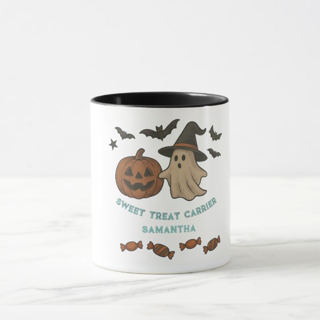 Spooky Cute Halloween Mug – Boos, Bats & Treats (Center)