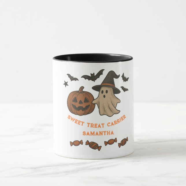 Spooky Cute Halloween Mug – Boos, Bats & Treats (Center)