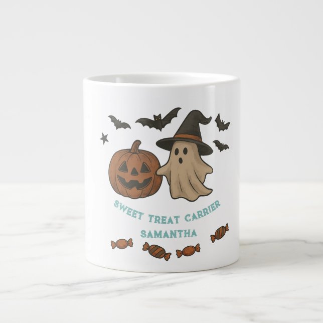 Spooky Cute Halloween Mug – Boos, Bats & Treats (Front)
