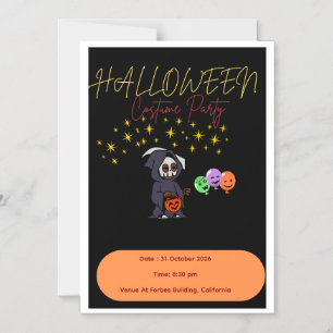 Spooky Cute Halloween  Party Invite -Editabletemp.