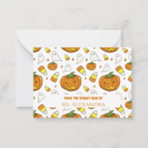 Spooky Cute Halloween Pattern Note Card