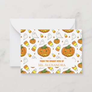 Spooky Cute Halloween Pattern Note Card