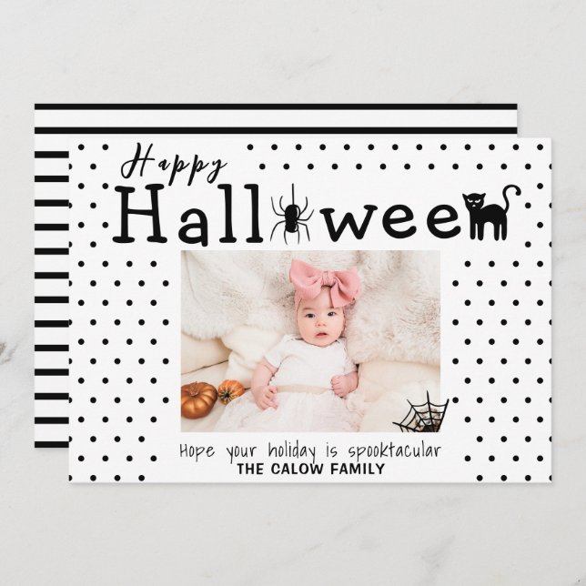 Spooky Cute Halloween Photo Announcement (Front/Back)