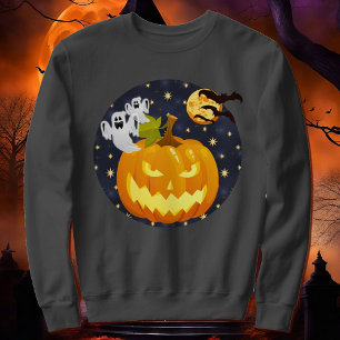 Spooky Cute Halloween Pumpkin Women's Long-sleeved Sweatshirt
