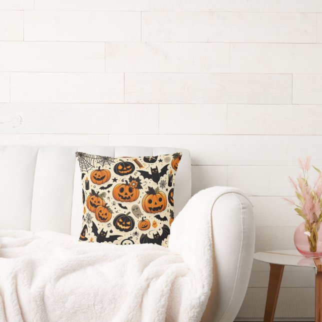 Spooky Cute Halloween Seamless Pattern Cushion (Couch)