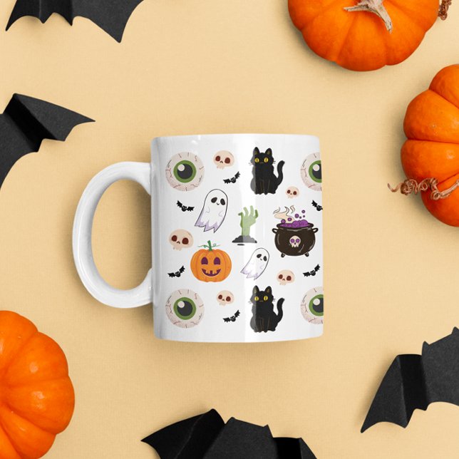 Spooky cute halloween themed pattern  coffee mug (Creator Uploaded)