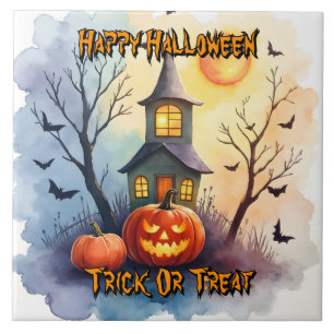 Spooky Cute Modern Halloween Collection Ceramic Tile
