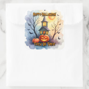 Spooky Cute Modern Halloween Collection Square Sticker