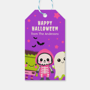 Spooky Cute Monster Mash Purple Happy Halloween  Gift Tags