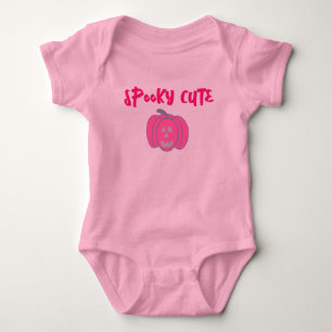 Spooky Cute Pink Halloween Pumpkin  Baby Bodysuit